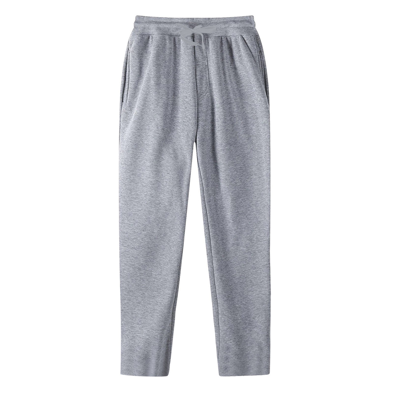 thumbnail image 4 of Pantalones informales de hombre con cordón y pierna recta: cintura elástica, tejido de poliéster, corte holgado para deporte/negocios, diseño de color liso., 4 of 4
